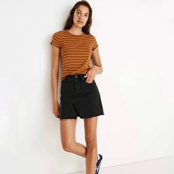 Madewell Skirts Nwt Madewell Black Denim Aline Mini Skirt